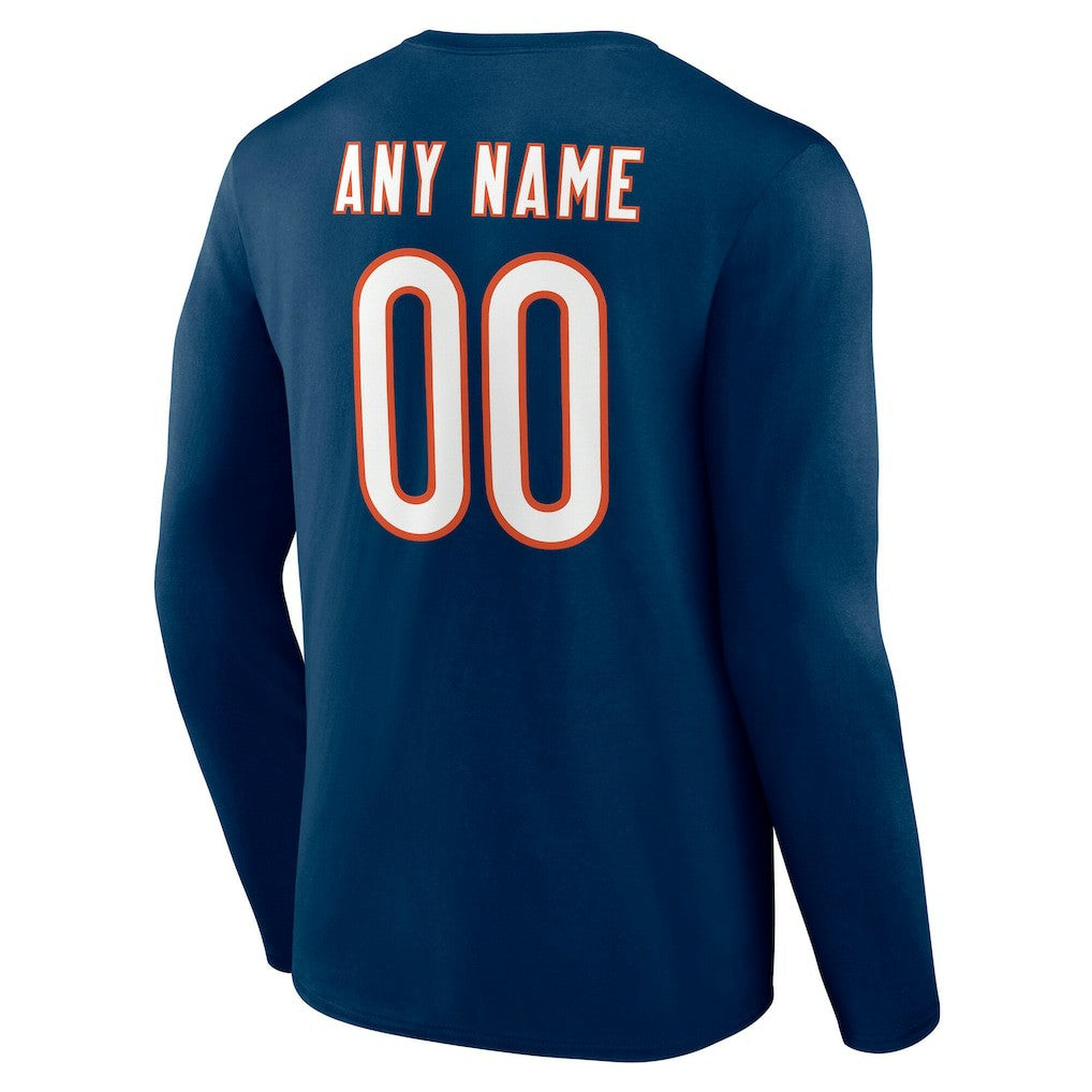 NFL Chicago Bears Team Authentic Personalized Name & Number Long Sleeve T-Shirt