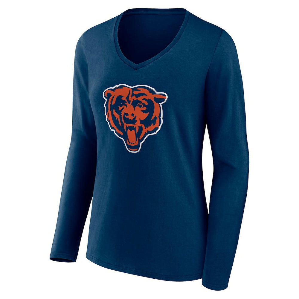 NFL Chicago Bears Women's Team Authentic Personalized Name & Number Long Sleeve V-Neck T-Shirt