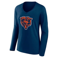NFL Chicago Bears Women's Team Authentic Personalized Name & Number Long Sleeve V-Neck T-Shirt