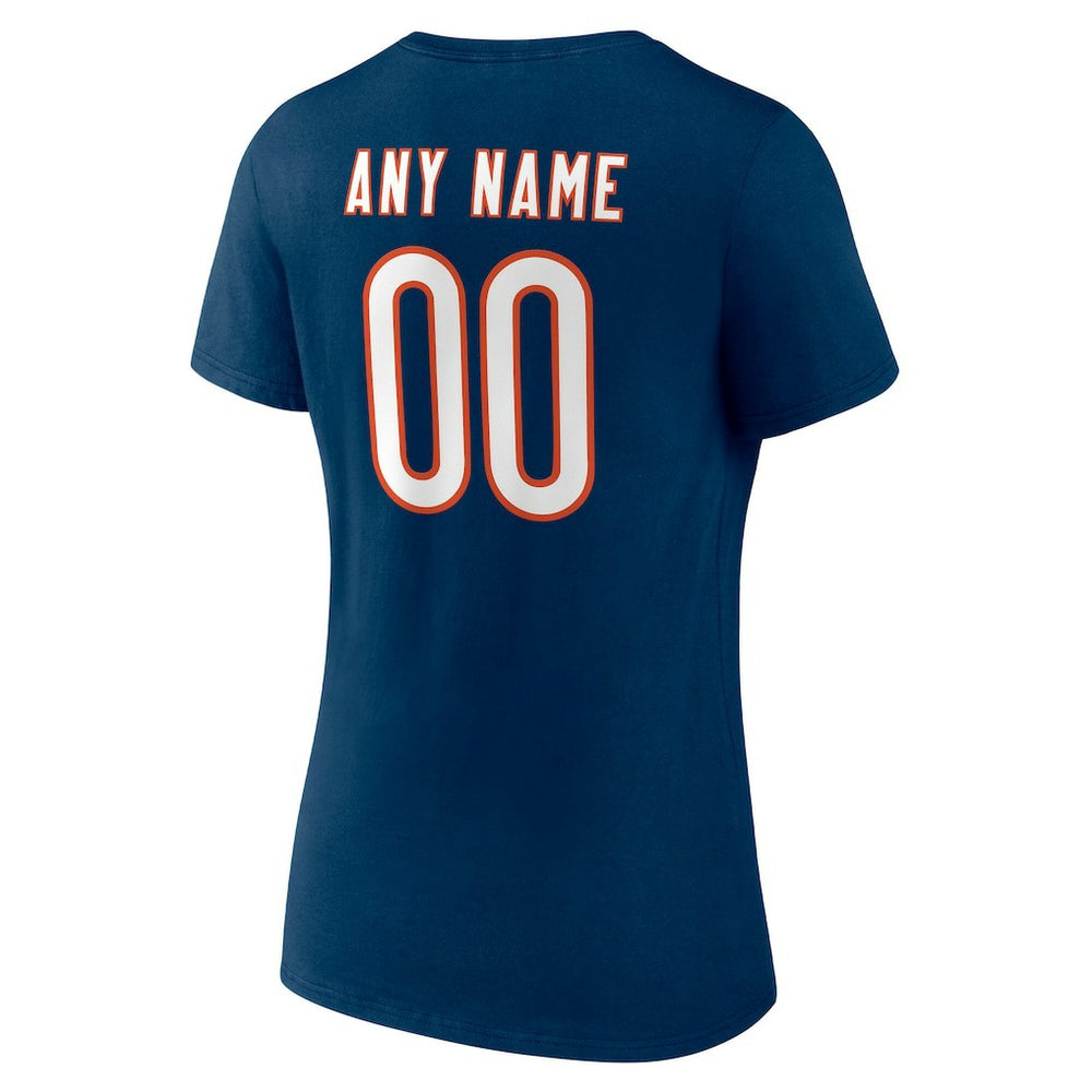 NFL Chicago Bears Women's Team Authentic Personalized Name & Number V-Neck T-Shirt