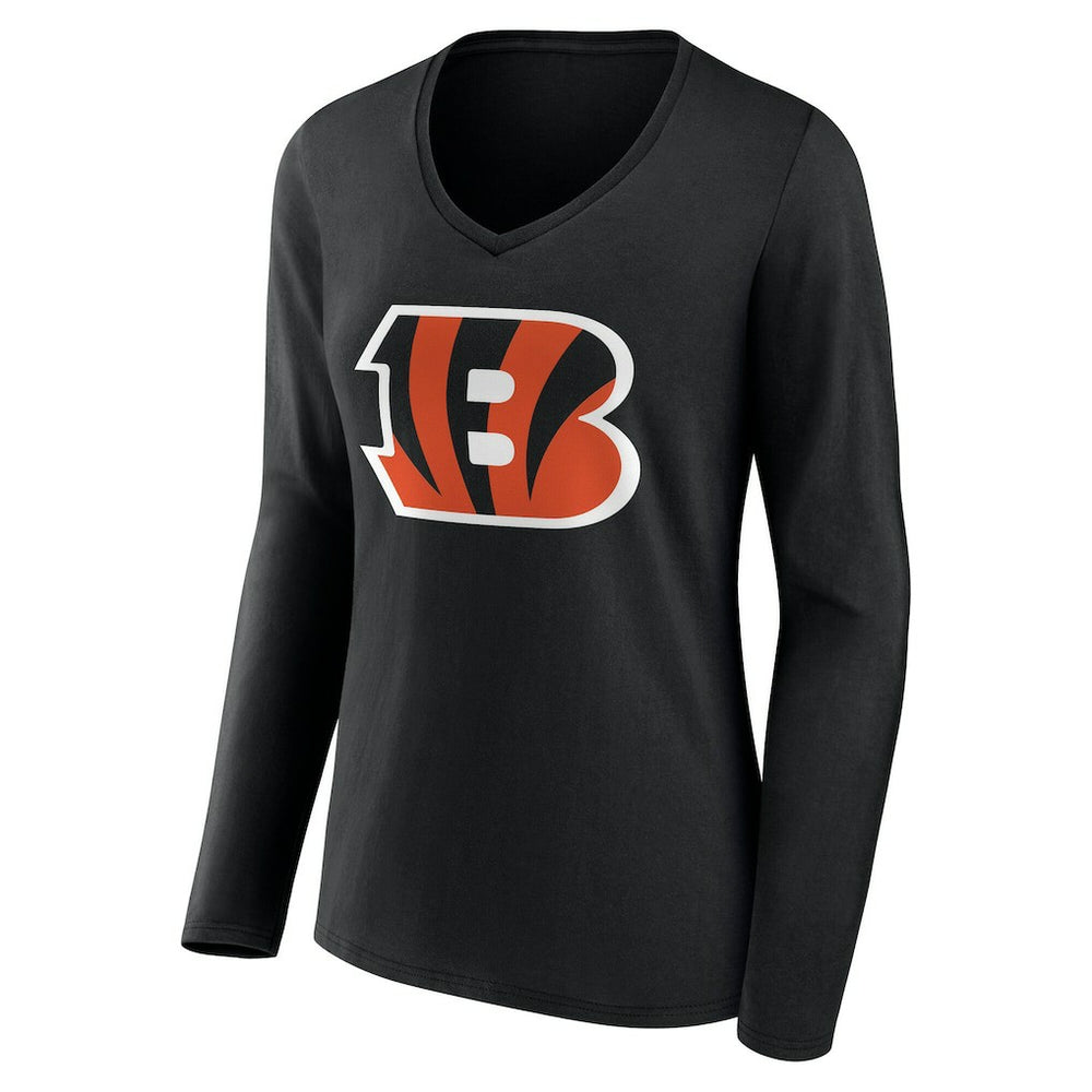 NFL Cincinnati Bengals Women's Team Authentic Personalized Name & Number Long Sleeve V-Neck T-Shirt