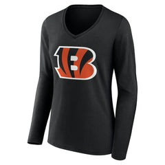 NFL Cincinnati Bengals Women's Team Authentic Personalized Name & Number Long Sleeve V-Neck T-Shirt