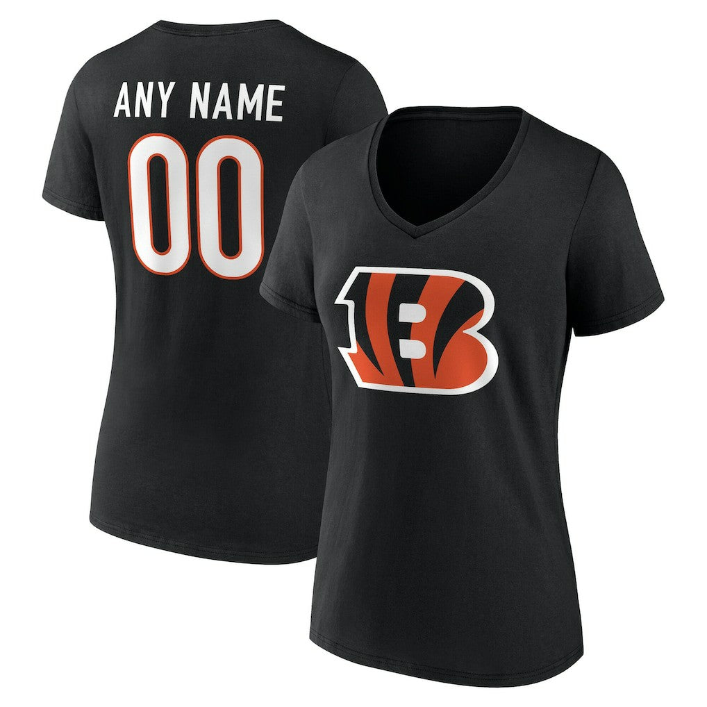 NFL Cincinnati Bengals Women's Team Authentic Personalized Name & Number V-Neck T-Shirt