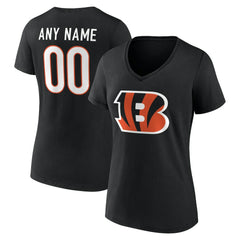 NFL Cincinnati Bengals Women's Team Authentic Personalized Name & Number V-Neck T-Shirt