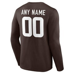 NFL Cleveland Browns Team Authentic Personalized Name & Number Long Sleeve T-Shirt