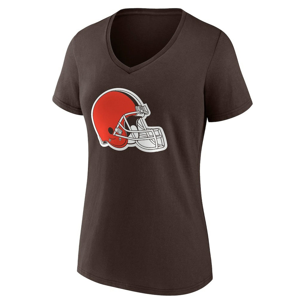 NFL Cleveland Browns Women's Team Authentic Personalized Name & Number V-Neck T-Shirt