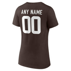 NFL Cleveland Browns Women's Team Authentic Personalized Name & Number V-Neck T-Shirt