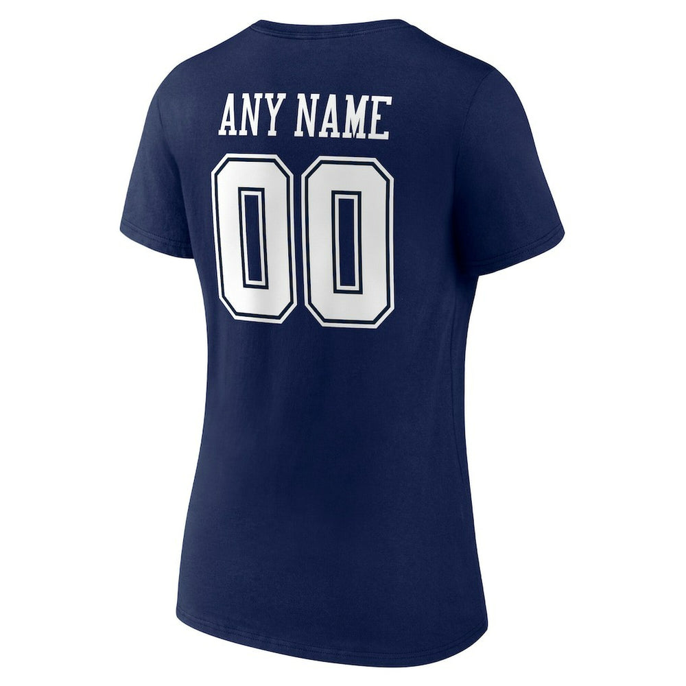 NFL Dallas Cowboys Women's Team Authentic Personalized Name & Number V-Neck T-Shirt