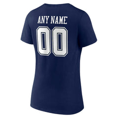 NFL Dallas Cowboys Women's Team Authentic Personalized Name & Number V-Neck T-Shirt