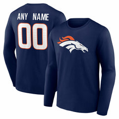 NFL Denver Broncos Team Authentic Personalized Name & Number Long Sleeve T-Shirt