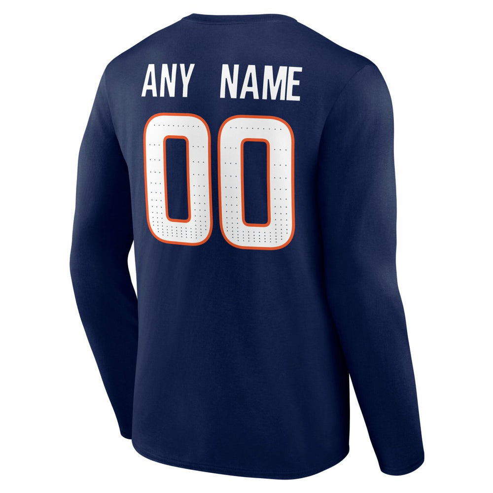 NFL Denver Broncos Team Authentic Personalized Name & Number Long Sleeve T-Shirt