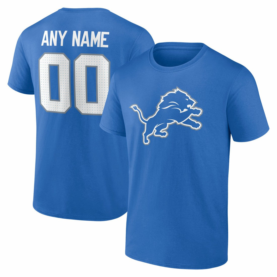 NFL Detroit Lions Team Authentic Personalized Name & Number T-Shirt