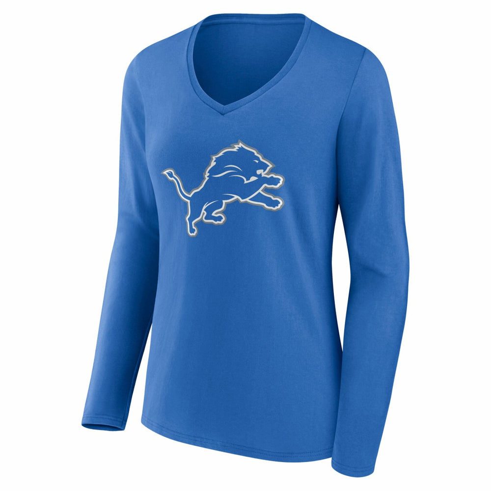 NFL Detroit Lions Women's Team Authentic Personalized Name & Number Long Sleeve V-Neck T-Shirt