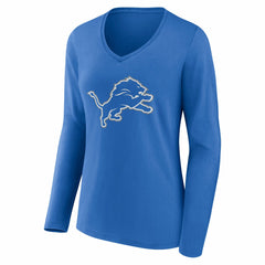 NFL Detroit Lions Women's Team Authentic Personalized Name & Number Long Sleeve V-Neck T-Shirt