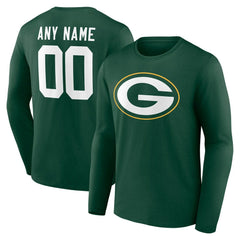 NFL Green Bay Packers Team Authentic Personalized Name & Number Long Sleeve T-Shirt