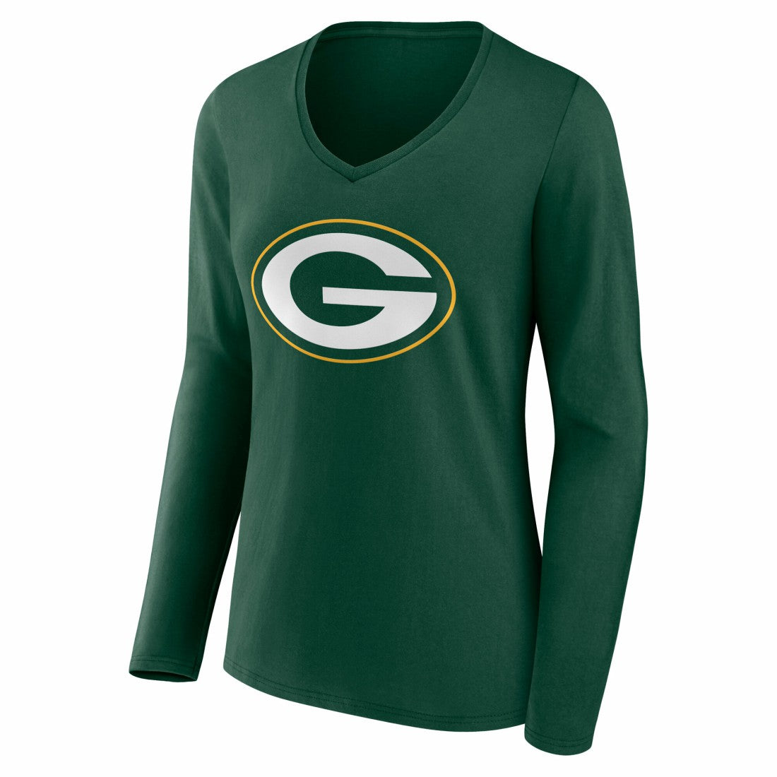 NFL Green Bay Packers Women's Team Authentic Personalized Name & Number Long Sleeve V-Neck T-Shirt