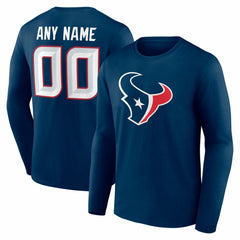 NFL Houston Texans Team Authentic Personalized Name & Number Long Sleeve T-Shirt
