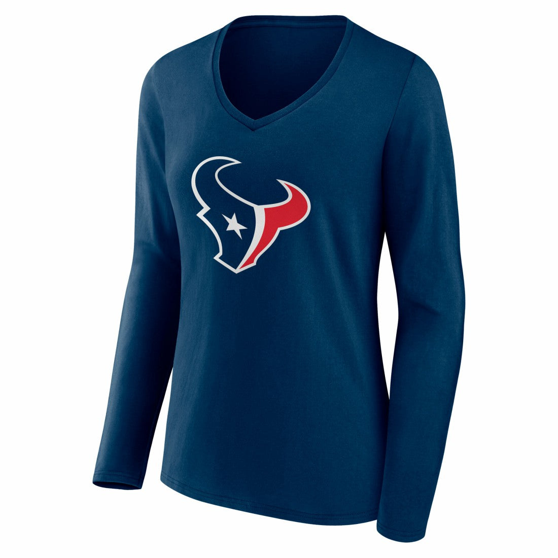 NFL Houston Texans Women's Team Authentic Personalized Name & Number Long Sleeve V-Neck T-Shirt