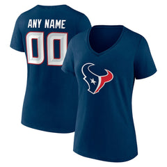 NFL Houston Texans Women's Team Authentic Personalized Name & Number V-Neck T-Shirt