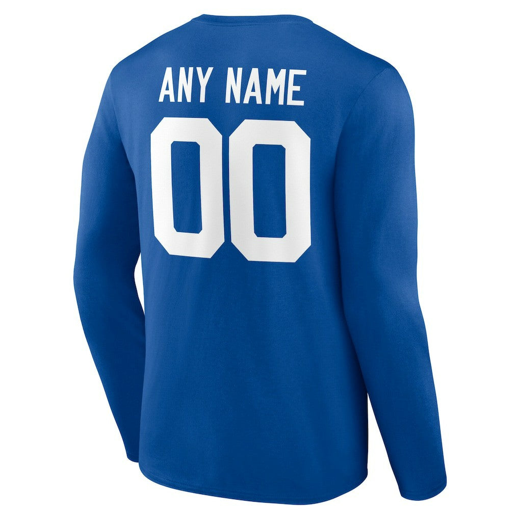 NFL Indianapolis Colts Team Authentic Personalized Name & Number Long Sleeve T-Shirt