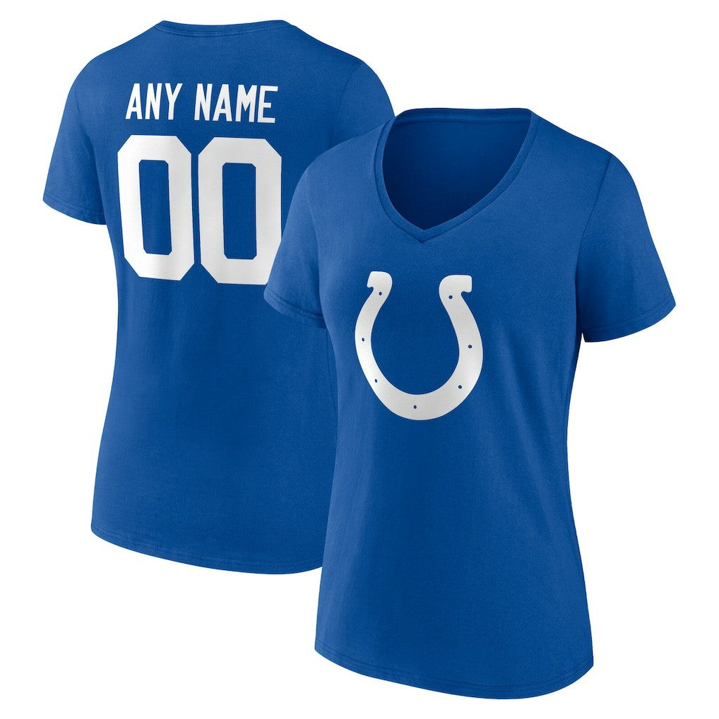 NFL Indianapolis Colts Women's Team Authentic Personalized Name & Number V-Neck T-Shirt