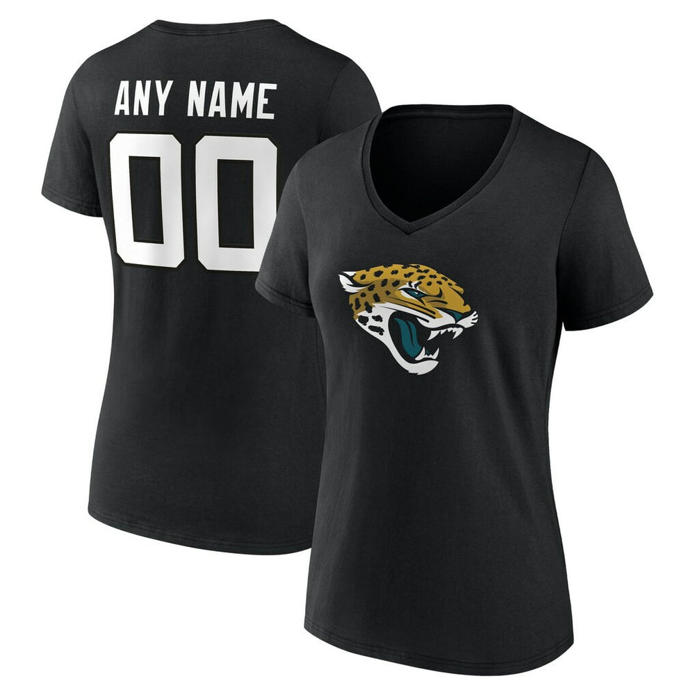 NFL Jacksonville Jaguars Women's Team Authentic Personalized Name & Number V-Neck T-Shirt