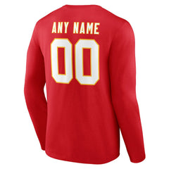 NFL Kansas City Chiefs Team Authentic Personalized Name & Number Long Sleeve T-Shirt