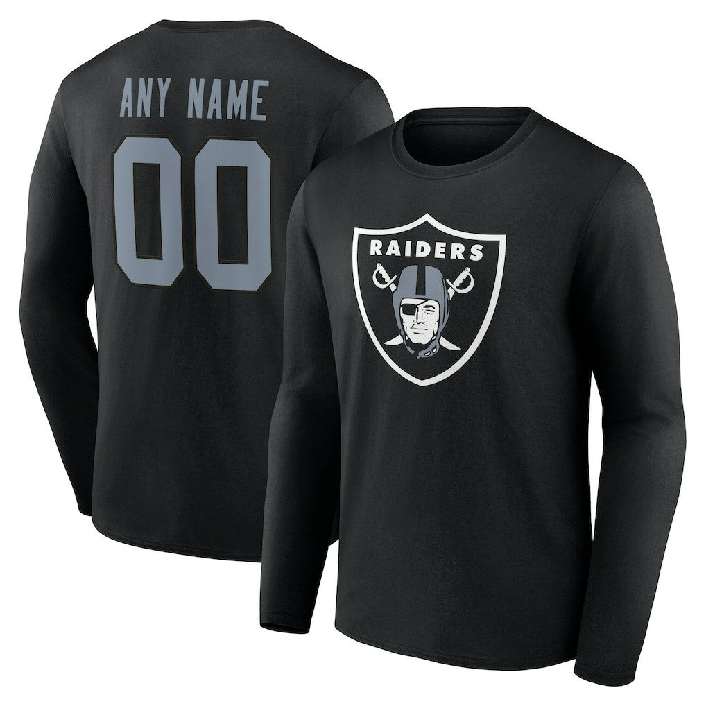NFL Las Vegas Raiders Team Authentic Personalized Name & Number Long Sleeve T-Shirt