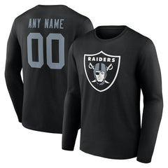 NFL Las Vegas Raiders Team Authentic Personalized Name & Number Long Sleeve T-Shirt