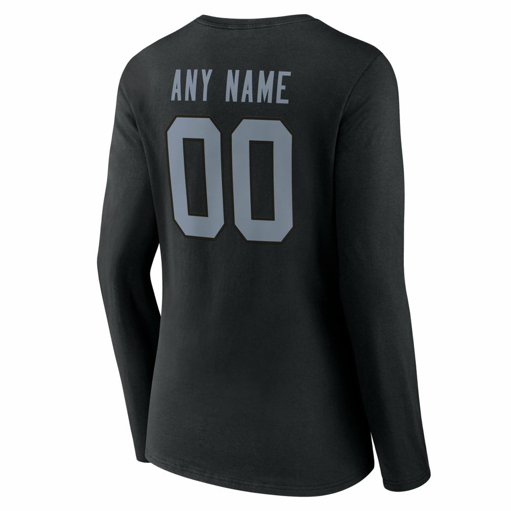 NFL Las Vegas Raiders Women's Team Authentic Personalized Name & Number Long Sleeve V-Neck T-Shirt