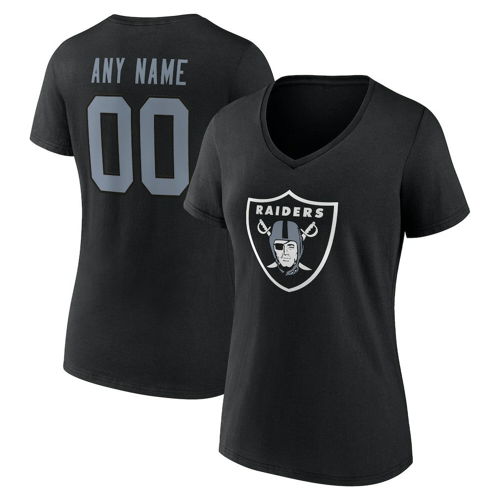 NFL Las Vegas Raiders Women's Team Authentic Personalized Name & Number V-Neck T-Shirt