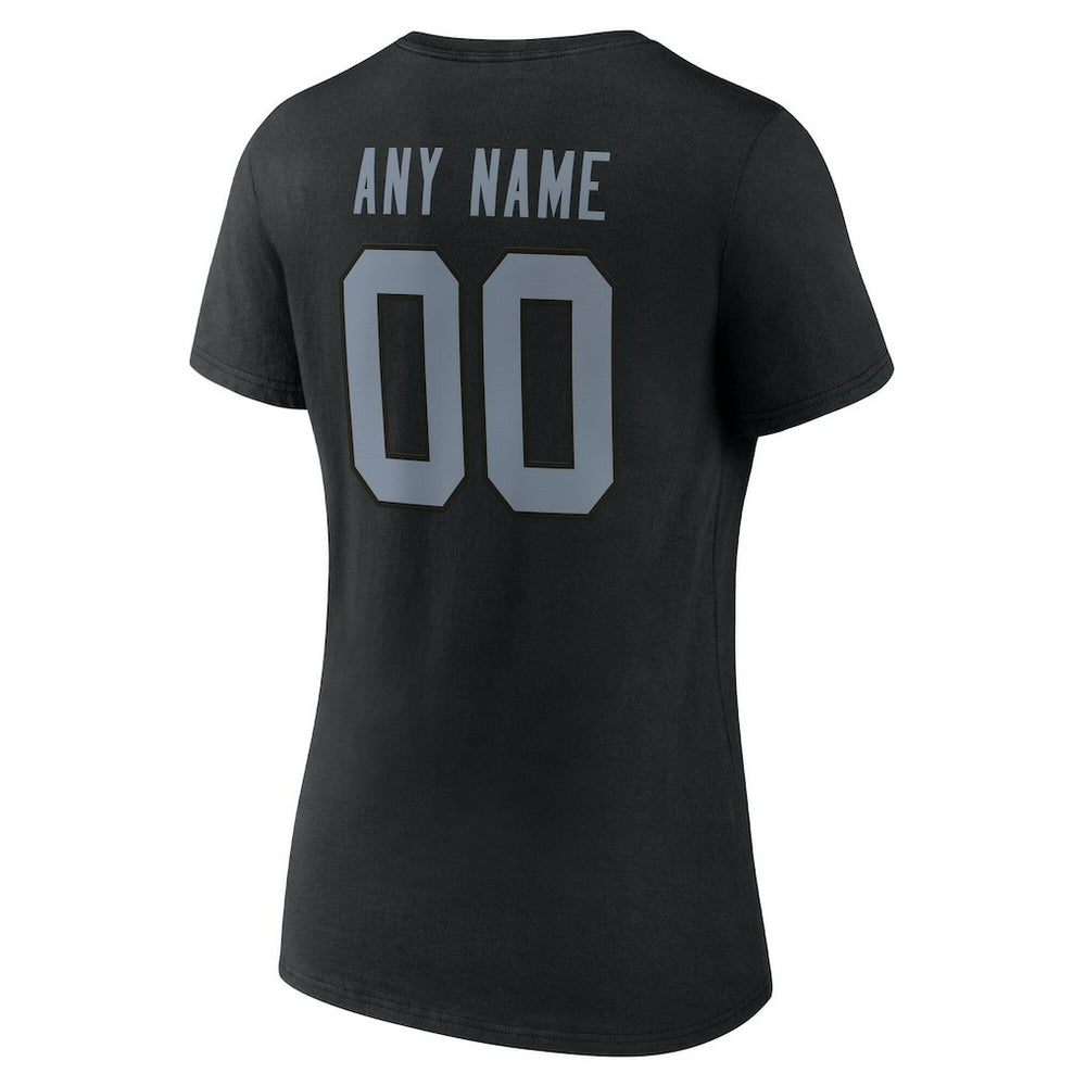 NFL Las Vegas Raiders Women's Team Authentic Personalized Name & Number V-Neck T-Shirt