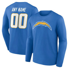 NFL Los Angeles Chargers Team Authentic Personalized Name & Number Long Sleeve T-Shirt