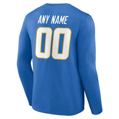 NFL Los Angeles Chargers Team Authentic Personalized Name & Number Long Sleeve T-Shirt