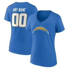 NFL Los Angeles Chargers Women's Team Authentic Personalized Name & Number V-Neck T-Shirt