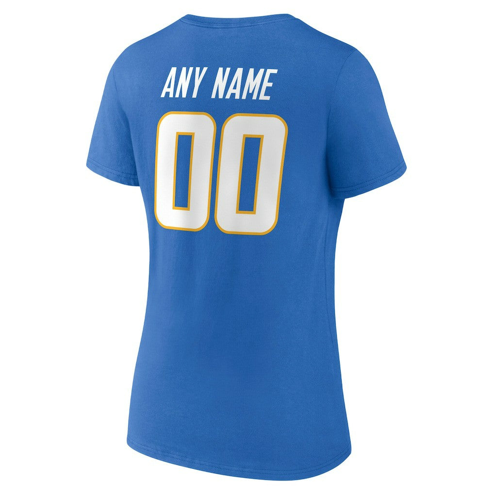 NFL Los Angeles Chargers Women's Team Authentic Personalized Name & Number V-Neck T-Shirt