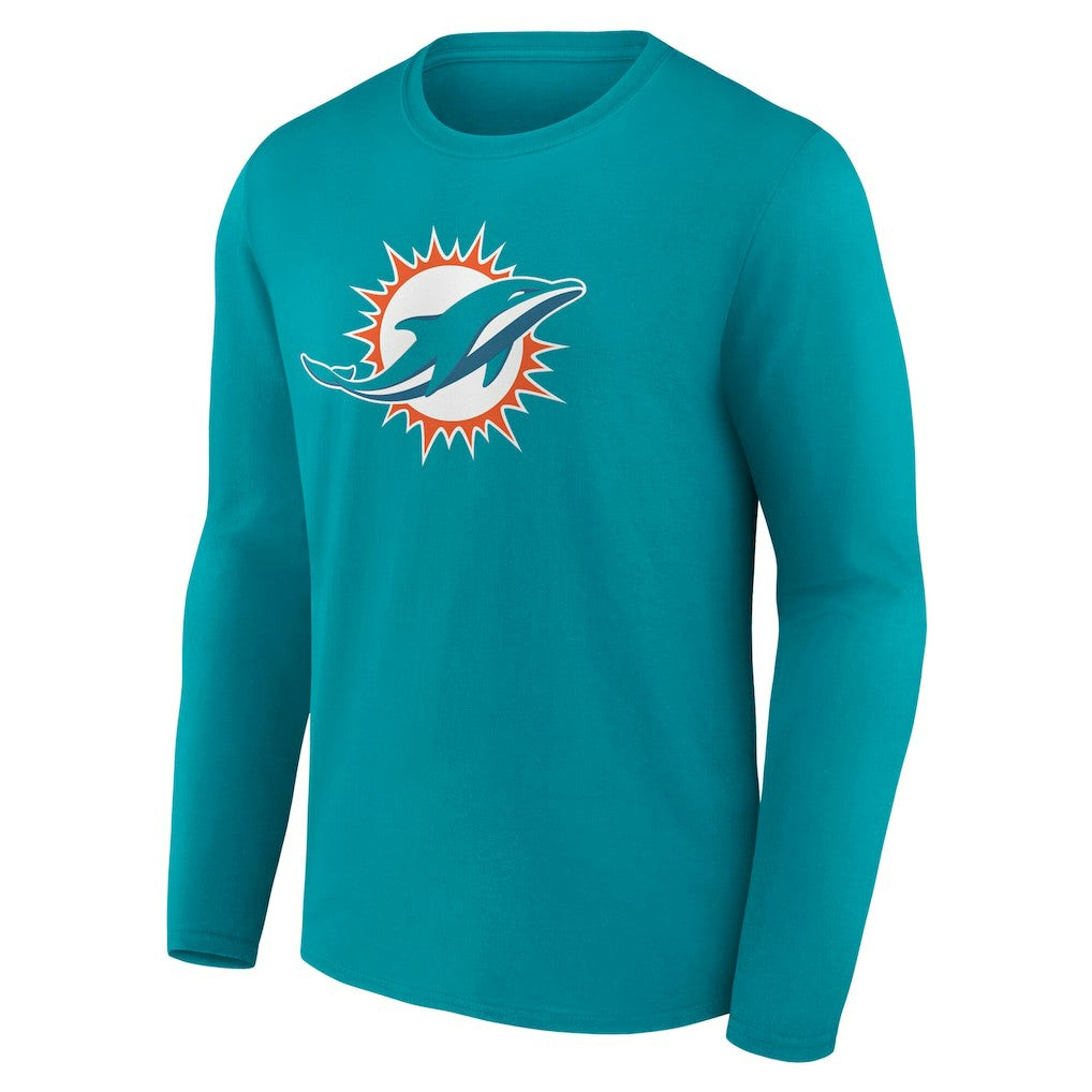 NFL Miami Dolphins Team Authentic Personalized Name & Number Long Sleeve T-Shirt