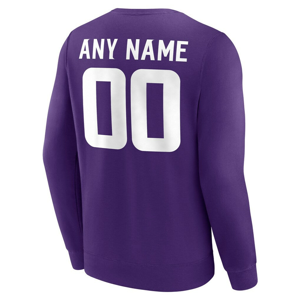 NFL Minnesota Vikings Team Authentic Personalized Name & Number Sweatshirt