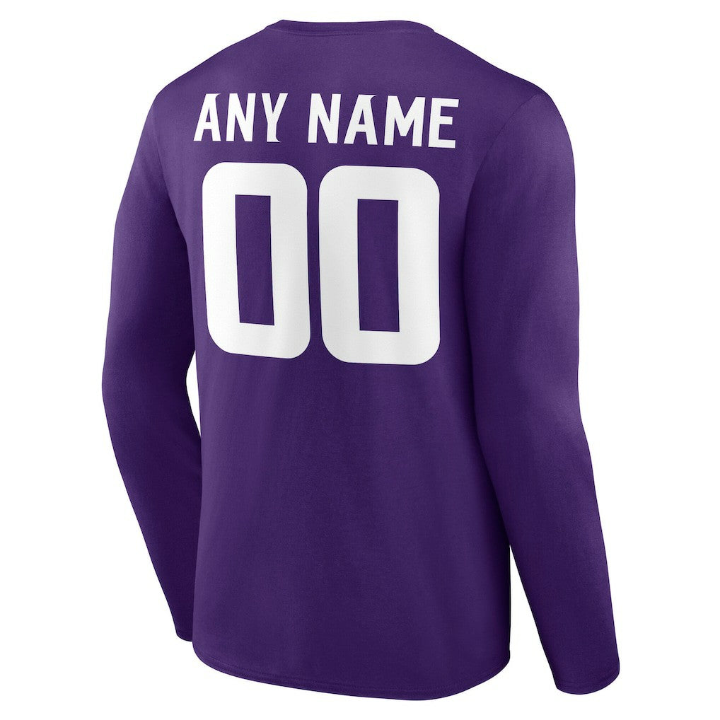 NFL Minnesota Vikings Team Authentic Personalized Name & Number Long Sleeve T-Shirt