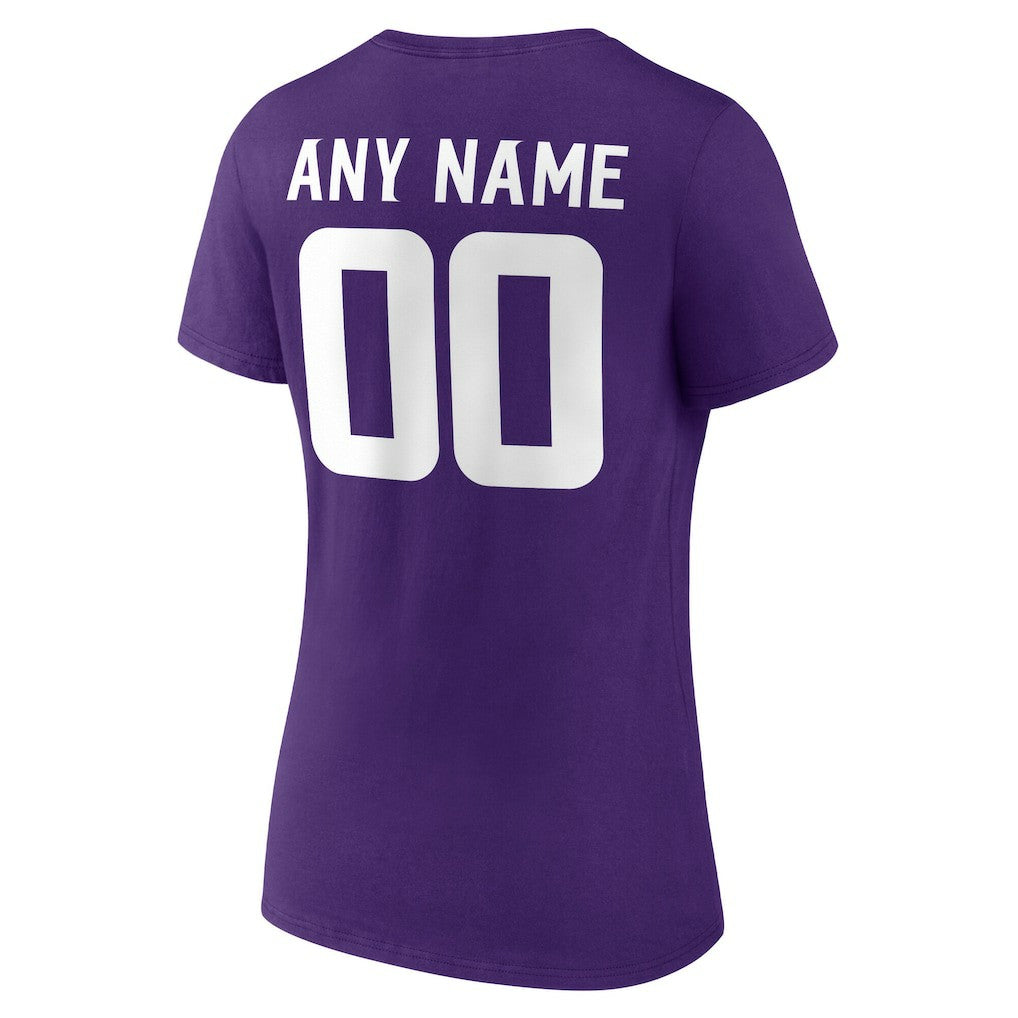 NFL Minnesota Vikings Women's Team Authentic Personalized Name & Number V-Neck T-Shirt