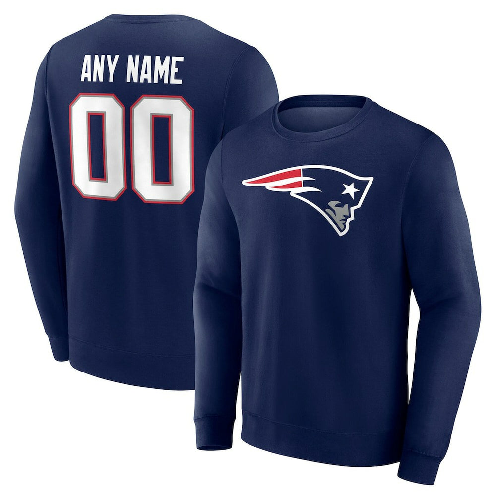 NFL New England Patriots Team Authentic Personalized Name & Number Sweatshirt