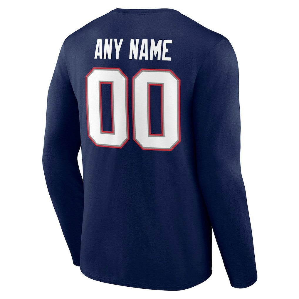 NFL New England Patriots Team Authentic Personalized Name & Number Long Sleeve T-Shirt