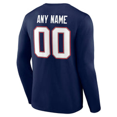 NFL New England Patriots Team Authentic Personalized Name & Number Long Sleeve T-Shirt