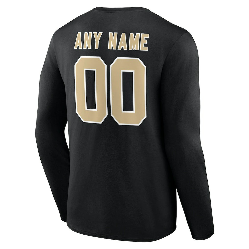 NFL New Orleans Saints Team Authentic Personalized Name & Number Long Sleeve T-Shirt