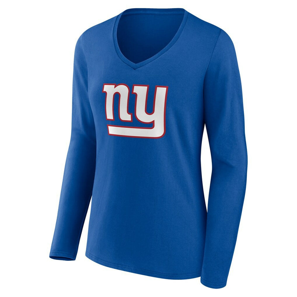 NFL New York Giants Women's Team Authentic Personalized Name & Number Long Sleeve V-Neck T-Shirt