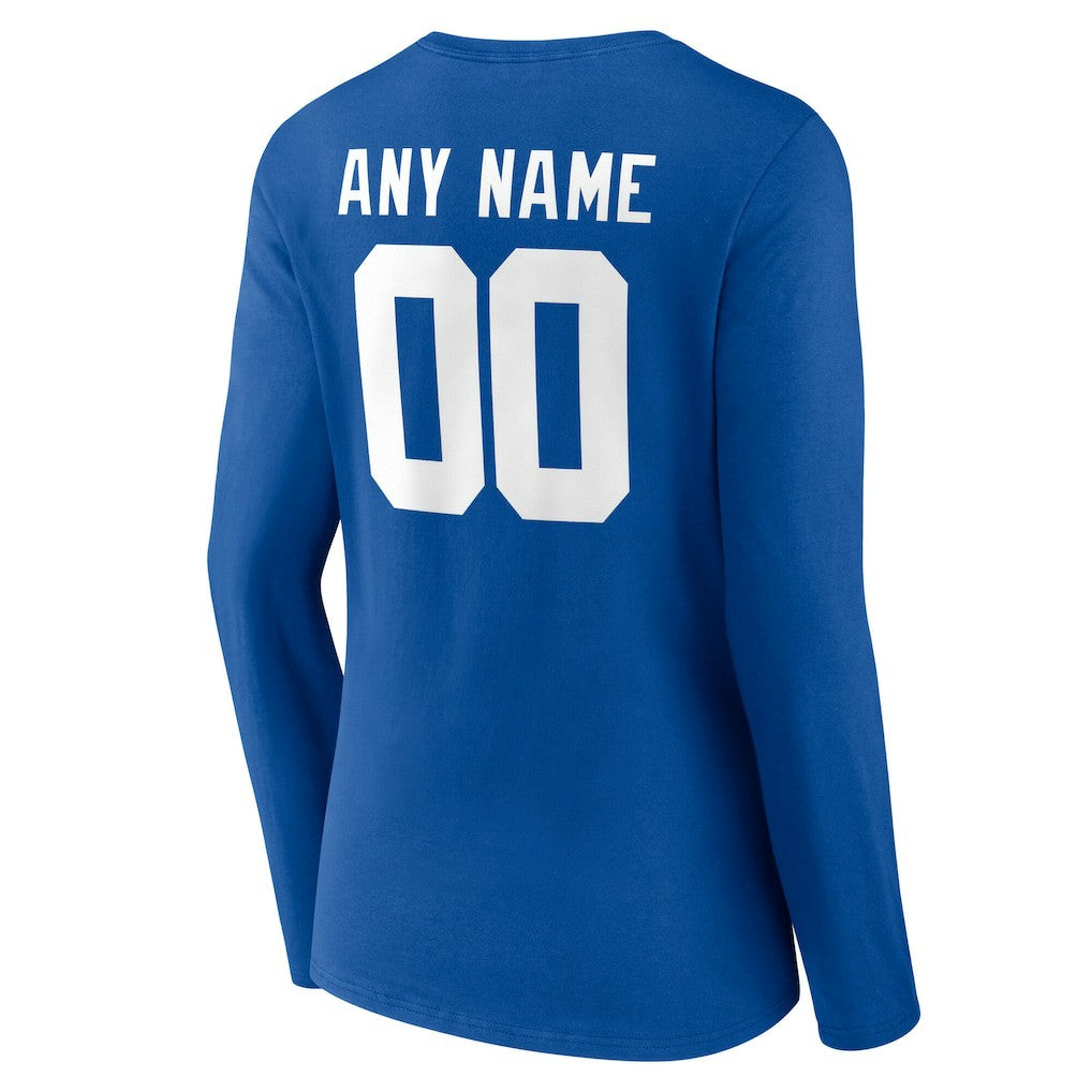 NFL New York Giants Women's Team Authentic Personalized Name & Number Long Sleeve V-Neck T-Shirt