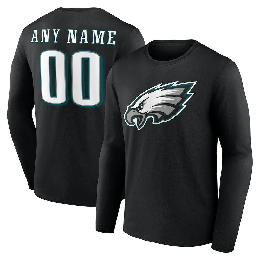 NFL Philadelphia Eagles Team Authentic Personalized Name & Number Long Sleeve T-Shirt