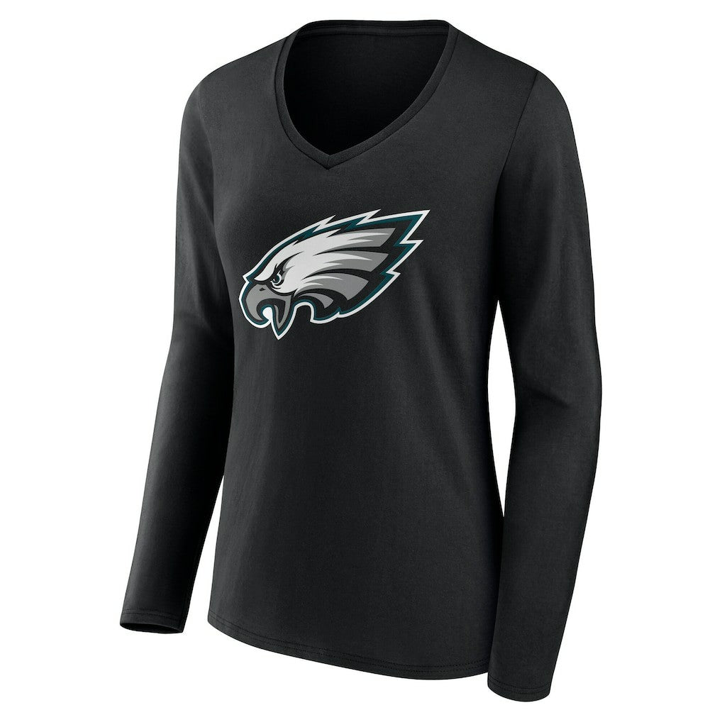 NFL Philadelphia Eagles Women's Team Authentic Personalized Name & Number Long Sleeve V-Neck T-Shirt