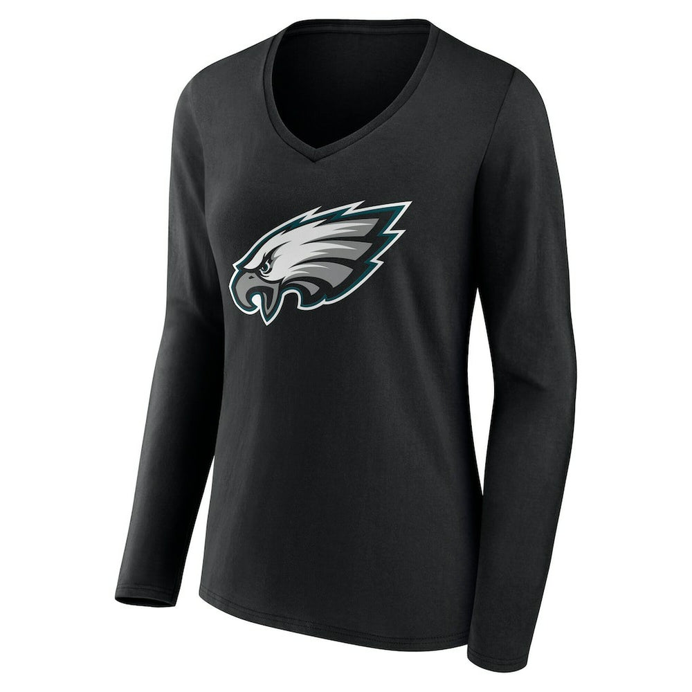 NFL Philadelphia Eagles Women's Team Authentic Personalized Name & Number Long Sleeve V-Neck T-Shirt