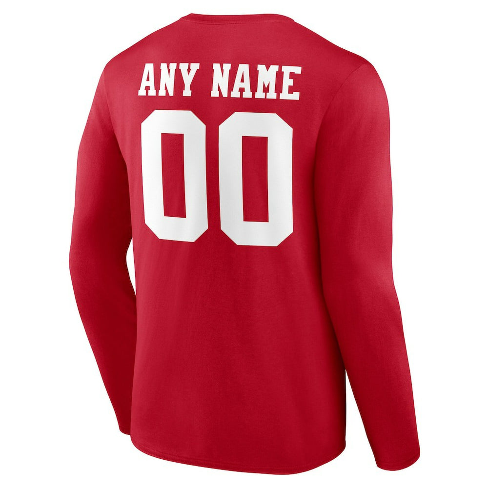 NFL San Francisco 49ers Team Authentic Personalized Name & Number Long Sleeve T-Shirt